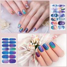 12 Sheets Nail Polish Strips Self Adhesive Gel Nail Stickers Full Nail Wraps For Women Girl Graffiti Gradient Starry Sky Nails Design Gel Strips Manicure Nail Art Accessories - 什錦 - 查看 4
