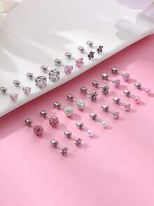 12 قطعة/مجموعة من أقراط الأذن الفاخرة البسيطة، أقراط أنيقة وأنيقة للنساء