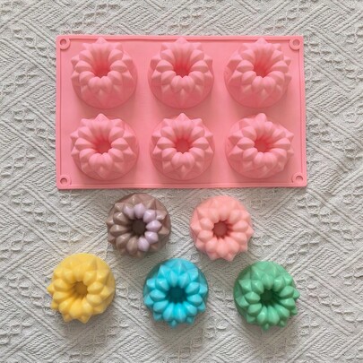 قالب سيليكون بشكل تاج سافارين ب- 6 تجاويف، مناسب لصنع الكيك والحلويات والجيلي وصواني الخبز