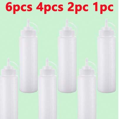5pcs/3pcs/2pcs/1pc Squeeze Bottle, Household Seasoning Bottle, Sauce Bottle, Juice Bottle, Squeeze Bottle, Kitchen Oil Bottle, Refillable Bottle, Wate
