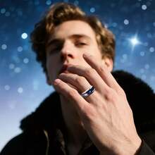 Stainless Steel For Galaxy Ring For Men - Cosmic Starry Night Design, Comfort Fit, Perfect For Engagement, Wedding, Or Valentine'S Day Gift, Wedding Jewelry |   Cosmic Design |   Durable Ring - 銀色 - 查看 6