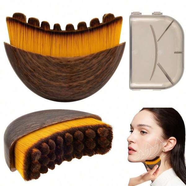 Cepillos faciales y corporales de contorno linfático, el masajeador de drenaje linfático para el rostro, el mentón y el contorno de la mandíbula, diseñado ergonómicamente para adaptarse perfectamente a la piel, herramienta de belleza portátil