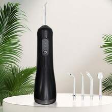 1pc Portable Oral Irrigator /Rechargeable Water Jet Dental Cleaner With 3 Modes And 4 Different Nozzles, The Battery Capacity Is 1200mAh,Suitable For Travel And Home,Great Gifts For Women(Black)