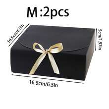 10pcs/5pcs/2pcs - White/Black/Pink/Brown Gift Box With Lid, Gift Box With Ribbon For Bridesmaid Proposal Box, Gift Box For Wedding, Birthday Gift, Shower Party And Other Parties, Valentine's Day Gifts, Valentine Day,Packaging, Birthday, DIY Making, Beauty Storage BOX - Black - View 19