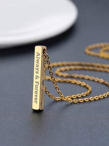 1 Stück individuell gestaltbare Halskette, rechteckiger Edelstahl-Anhänger, optional 1-4 seitige Gravur, unisex Name & spezielle Bedeutung graviert, Modezubehör, Jahrestags-Geschenk, Herbstmode, einzigartiges Geschenk für Ihn und Sie, Pullover-Kette, einzigartiges Ideal-Geschenk für ihn, Familie, Freunde, Tochter, Großeltern, Freund, für Jahrestage, Geburtstage, für den täglichen Gebrauch, Valentinstag