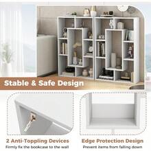 Bookshelf 35.5 Bookcase With 7 Cubes Geometric Display Shelf Wood Bookshelves And Bookcases Small Bookshelf With Storage Book Shelves For Bedroom Living Room Home Office White - trắng - Xem 6