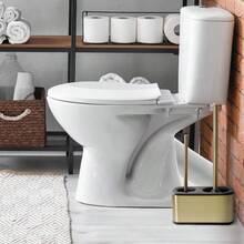 Toilet Brush And Plunger Set With Holder Sleek Minimalist Modern Gold Bathroom Accessories Toilet Plunger And Toilet Bowl Brush Combo - Gold - View 5