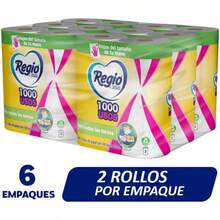 Regio Toalla de Papel 1000 Usos 12 Rollos De 140 hojas dobles c/u - 12 rollos - Ver 6