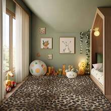 1Pc Large Large Leopard Print Area Rug - Brown & Black Animal Print, Non-Slip Backing, Machine Washable Easy Clean Floor Rug,  Rugs For Living Room, Bedroom Or Office, Sofa, Coffee Table, Kitchen, Bathroom, Balcony, Entrance Carpet, Apartment, Dormitory Decor - Durable Polyester Indoor/Outdoor Rug, Minimalist Style Rug, Coffee Table Rug, Decorative Rug, Home Decorators, Low Pile Carpet - Style 1 - View 3
