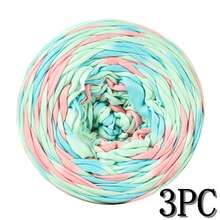 1/3 Pcs T-Shirt Yarn, Woven Fabric Knitted Yarn, Used For Crocheting And Knitting Bags, Cushions, Dolls, Handicraft Crochet Projects - Multicolor - View 133