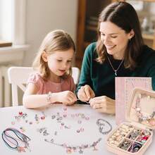 YRBOGJ 66PZAS Kit para Hacer Pulseras, Kit de Pulseras para Niña con Caja de Regalo y Bolsa Cosas para Hacer Pulseras, Adecuado para Cumpleaños, Regreso a Clases y Regalos del Día del Niño para niñas de 8 a 12 años. - 1 - Ver 4