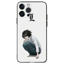 Funda de teléfono D- L Light Yagami para Apple , 13, 14, 13, 12, 11, XS, XR, X, 8, 7, Pro, Max, Plus, Mini, cubierta de silicona, negra, compatible con funda  17, funda  17 Pro, funda  17 Pro Max - z5 - Ver 11