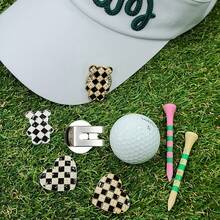 心形 + 泰迪熊设计磁性帽夹高尔夫球标记 - 易于使用的高尔夫配件，用于在果岭上标记球，是送给高尔夫球手的礼物