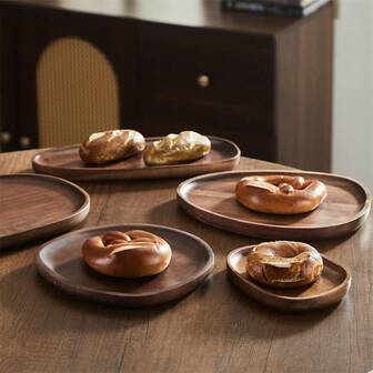 1 件不对称红木水果盘/托盘，用于甜点、蛋糕、小吃、饼干、派对和聚会