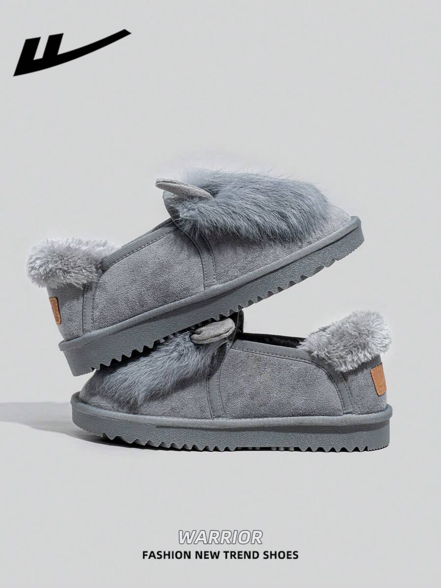 1 Pair WARRIOR Women's Autumn/Winter Warm Sports Shoes, Lace-Up Soft Sole Casual Shoes, Low-Top Outdoor Flat Shoes, Thermal Lined, Commuting Shoes, Round Toe Low Heel Non-Slip Solid Color Elegant Soft Bottom Hiking Shoes, Suitable For Students Graduation Photos, Women Low-Top Leather Sports Skateboard Shoes