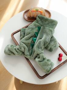 1 Stück Haustierkleidung, Hunde-Katzen-Kostüm-Outfit für kleine Hunde und Welpen, süße, fröhliche Welpen-Katzen-Bekleidung, kleiner Hund Herbst/Winter warmes, bequemes Dinosaurier-Cosplay-Outfit