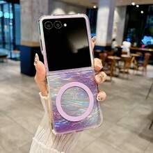 1 pieza Funda plegable magnética para teléfono de mujer, diseño degradado lindo compatible con Galaxy Z Flip7, ligera, delgada, resistente a golpes y caídas, cubierta protectora para smartphone adecuada para Samsung Galaxy Z Flip6, Z Flip5, Moto Razr 60/Razr 60 Ultra/Razr 50/Razr 50 Ultra, excelente para regalos de cumpleaños, graduación y vuelta al colegio - Multicolor - Ver 24