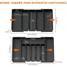 Organizador Expandible de Cubiertos de Plástico para Cajones - Blanco - Ver 5