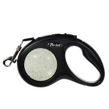 1pc Elegant Rhinestone Studded Pink Retractable Dog Leash, 10ft Durable Pet Lead With Ergonomic Handle And Keychain Clip, Outdoor Walking Rhinestone Dog Leash, Fashionable & Portable Pet Leash For Travel, Birthday Party, Holiday Gift, Decorative Artwork, Halloween, Thanksgiving, Christmas