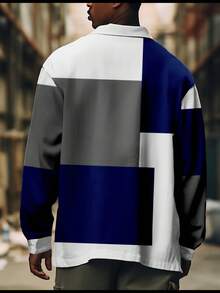 [Plaid Print Corduroy] Men's Plaid Print Corduroy - Double Pocket, Sports Outdoor Daily Wear, Spring And Autumn Fashion Business Lapel Regular