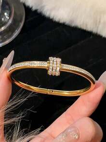 4/1 件奢华 18K 镀金不锈钢女士首饰套装金手镯 Ins 风格轻盈堆叠手链妈妈礼物圣诞节感恩节万圣节婚礼珠宝礼物周年情人节波西米亚珠宝日常派对