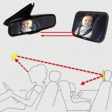 RAVIAN Baby Car Mirror For Back Seat Safest Newborn Essentials With Rear View, Shatterproof, Adjustable To See Rear Facing For Infants, Kids And Pets - A - View 2