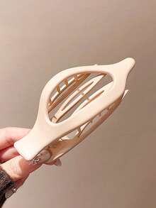 4个/1个装 女士 4.72英寸/12厘米 白色、黑色、蓝色、粉色 超大轻便塑料发夹，时尚百搭 高端优雅 简约纯色发爪配饰，适合日常外出、休闲、派对、通勤、盘发、洗发、化妆、搭配服装、上学、大学、粉色发夹、少女风、发饰、情人节配饰