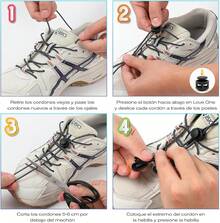 Estilo4 Pares Agujetas Elasticas Para Tenis, Agujetas EláSticos Con Sistema De Cierre RáPido Sin Amarres, Unisex, ParaTodos Los Zapatos, Zapatillas De Deporte Y Zapatos CasualesVersióN Mejorada - Negro+Blanco+Gris+Azul - Ver 8