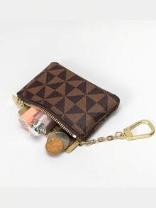 Coin Purse Mini Zip Key Chain Pouch Change Wallet Coin Pocket For Women Credit Card ID Key Headset Lipstick Backpack Decor Keychain For Bag Wallet Small Wallet Coin Wallet Money Wallet Mini Wallet Purse Wallet - Multicolor - View 5