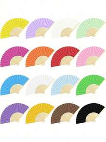 (There Are Minor Defects In The Production Process, But It Will Not Affect The Finished Product) 1PC/2pcs/9pcs/10pcs Colorful Paper Fans, Foldable Fans For Wedding Guests, An Ideal Fashion Accessory And Gift (The Front Of The Fan Is Intact, But The Back May Inevitably Have Some Staining, Please Order Carefully If You Mind)