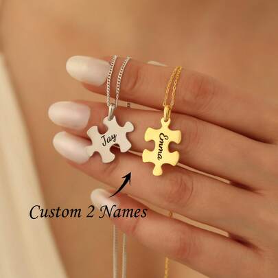 Dây chuyền ghép hình đôi, Dây chuyền mini, Mặt dây chuyền tình yêu & tình bạn, Bộ dây chuyền đôi, Dây chuyền chữ cái tùy chỉnh, Quà tặng cá nhân hóa, Quà tặng kỷ niệm, Quà tặng Giáng sinh, Vàng, Thời trang, Nhiều màu, Cổ điển, Unisex, Tối giản, Thường ngày, Tùy chỉnh, Cá nhân hóa, Độc đáo