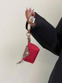 女士时尚简约迷你零钱包包包装饰可挂包包多种颜色可做小礼物可作为礼物送给闺蜜女士钱包迷你钱包零钱包手拿包零钱包 - 紅色 - 查看 5