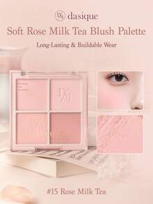 Dasique 4-Color Matte Blush Palette, High Color Payoff, Long-Lasting, Natural Glow, Lightweight & Breathable, Vegan Formula, Fashionable Makeup Brand, Christmas Holiday Essential - #15 Trà sữa hoa hồng - Xem 8