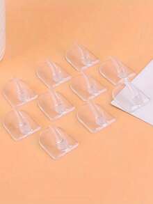 5 móc treo tường tự dính bằng acrylic - Không cần khoan, treo liền mạch - Móc treo chìa khóa bằng nhựa dùng cho phòng tắm và nhà bếp - trắng - Xem 2