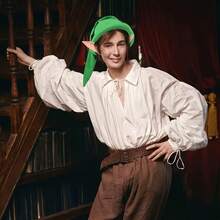 1pc/2pcs Fleece Hat, Can Be Matched With Elf Ears, Available In Green And Red, Suitable For Holiday Party Costumes Such As Christmas And Halloween Storybook Character Costume For Adults - Multicolor - View 5