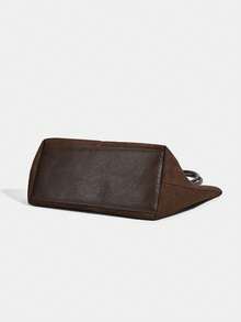 Bolso de ante marrón café retro, nueva colección primavera 2026. Bolso de hombro de gran capacidad con bolsillo pequeño y bolso de axila, para uso empresarial y casual, ideal para ir al trabajo, compras, citas, viajes, estudiantes universitarios y otras ocasiones. Bolso de mano para mujer, de uso diario. - Café integral - Ver 7