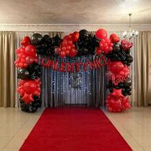 108 件红色和黑色气球花环套装，黑色和红色气球以及红色和黑色五彩纸屑气球拱门装饰，适用于婚礼、男孩/女孩生日、毕业典礼、烧烤、赌场派对、迎婴派对、周年纪念 - 彩色 - 查看 7