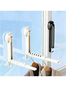 1pc Retractable Folding Clothes Drying Rack, Wall Mounted Balcony Hanger, Window Hanging Clothes Rack, No Drilling Required, Extendable Laundry Dryer