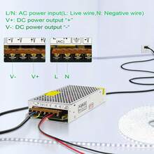 12V 15A 180W Power Supply Transformer Switch Alternating Current 110V / 220V To Direct Current 12V 15amp Switching Power Adapter Converter LED Driver For LED Strip Light CCTV Camera Security System - Silver - View 7