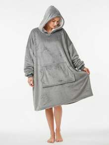 带袖可穿戴毯子 - 男女通用连帽毯子卫衣礼品，温暖舒适的超大号羊羔绒连帽衫，带超大口袋，男女通用加厚法兰绒连帽毯斗篷，抓绒连帽电视毯，送给亲人的圣诞礼物