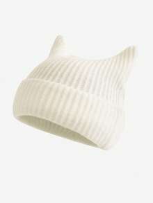 1pc Fashionable Striped Cat Ear Knit Beanie Hat For Men, Cute Versatile Warm Pullover Hat For Women, Suitable For Autumn/Winter Daily Wear, Windproof, Warm, Outdoor Fashion Accessory, Great Gift Men's Winter Clothing - Multicolor - View 16