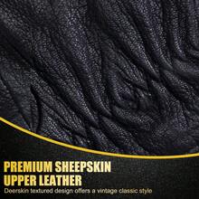 ¡RecomendadoGuantes de invierno para hombre: visualización táctil, resistente al viento, guantes térmicos de piel de oveja con forro de lana cálida para conducción de motocicleta¡Top de Temporada - Negro - - Ver 2