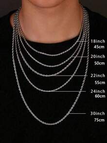 Collar de cadena retorcida de acero inoxidable para hombres, estilo hip hop