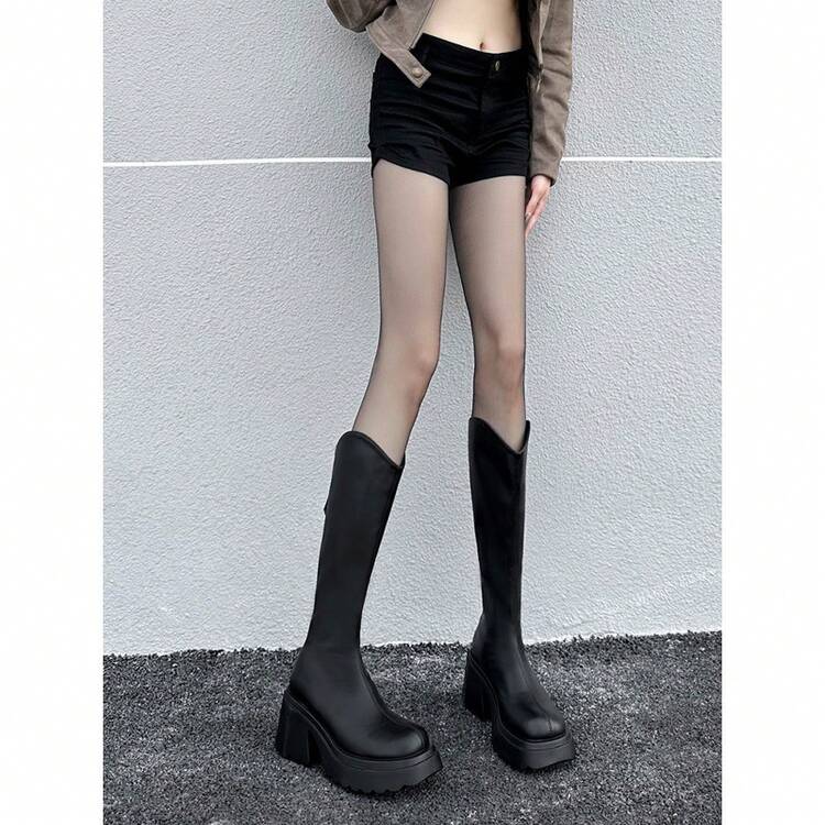 Women Knee-High Boots - Black - View 5