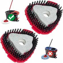 4-Pack High-Performance Spin Mop Replacement Heads – 40% More Absorbent Microfiber Pads For 1-Tank Mop Systems - 2 Scrub Brush Heads - View 1
