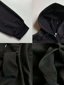 Men's Sp5der Spider Web Graphic Hoodie - Streetwear Gothic Design PulloverSporty Style, Loose Fit, With Pocket Details, Knitted Fabric, Slightly Stretchy, 280 G/M² - Personalized Large Back Design, Suitable For Halloween Or Christmas Gifts,Graphic Hoodie - 黑色 - 查看 4