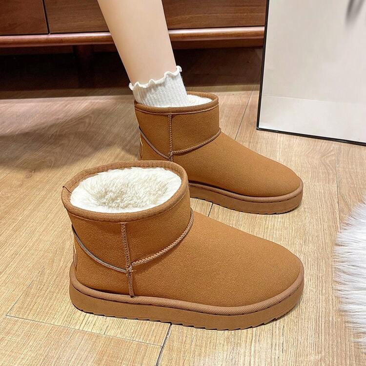 Botas de nieve para mujer, nuevas botas de invierno con aislamiento térmico grueso, para uso en exteriores, antideslizantes - Camel - Añade 10