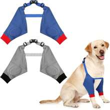 Oudain 2 Pairs Dog Elbow Protector Dog Recovery Sleeve With Elastic Band Soft Padded Adjustable Front Leg Braces For Small Medium Large Doggy, 2 Colors(X-Large)