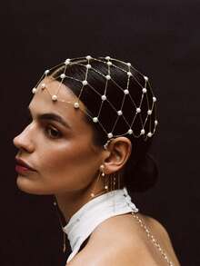 1 Stück Braut Perlen Kopfschmuck, modischer Party Bankett Haarschmuck Weiße Perlen Schleier Kopfschmuck, Herbst, Haare, Haarschmuck, Haarschmuck für Frauen, Reisen, Haarschmuck, Accessoires für Frauen, Haarschmuck, Haarschmuck für Frauen, Haarstyling, Haarsachen, Sachen, Schönheitsaccessoires