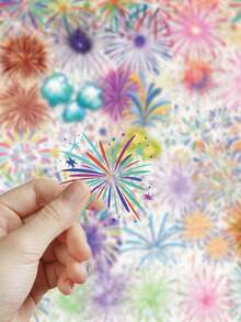 50 piezas de pegatinas retro de fuegos artificiales, adecuadas para scrapbooking, planificadores, diarios, guitarras, patinetas, equipaje, decoración con pegatinas de plástico autoadhesivas